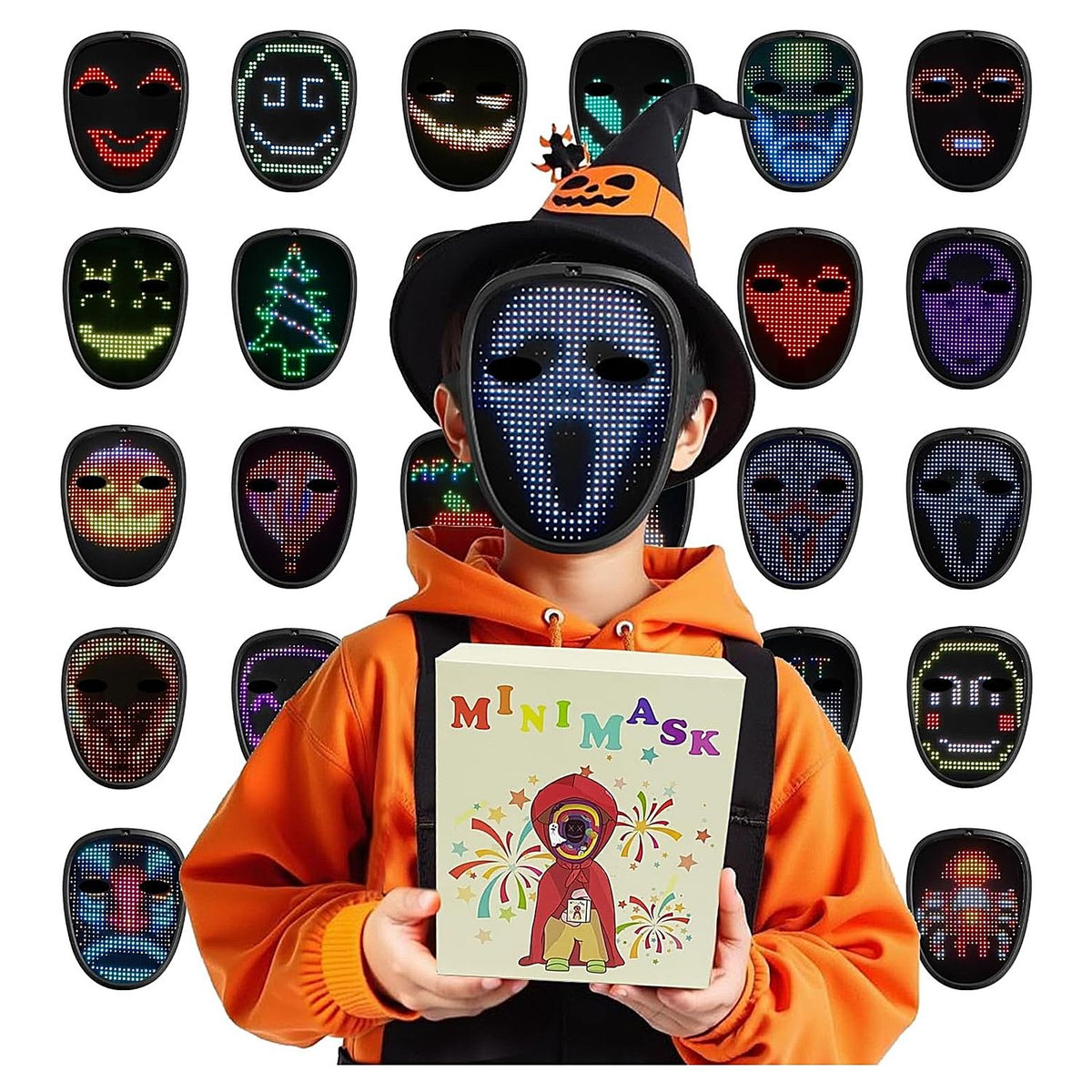 Máscara LED Detección de gestos para niños para Fiestas Navidad Etc