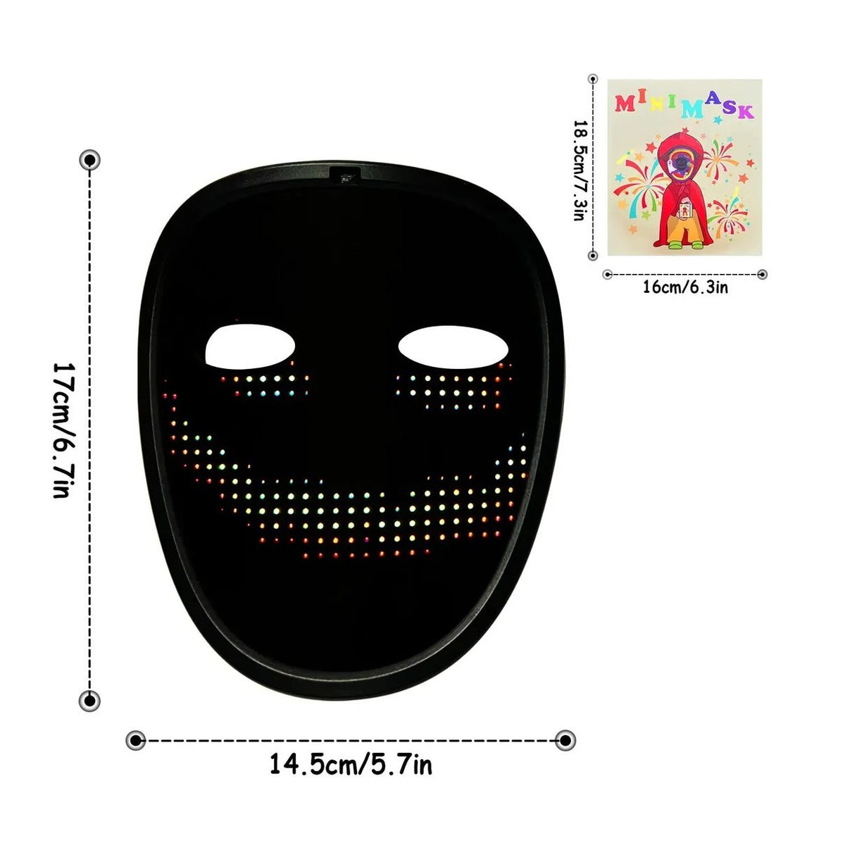 Máscara LED Detección de gestos para niños para Fiestas Navidad Etc