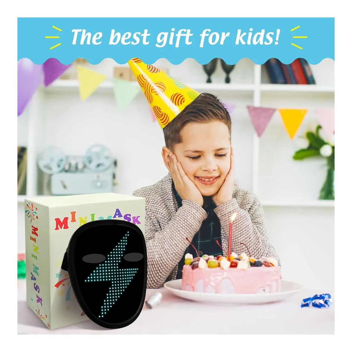 Máscara LED Detección de gestos para niños para Fiestas Navidad Etc
