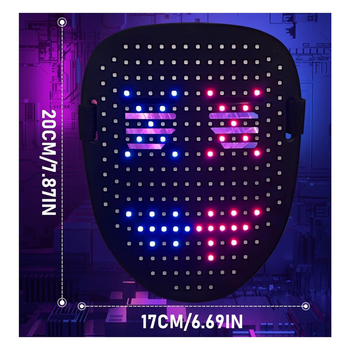 Máscara LED con Detección gestos para Halloween +12 años