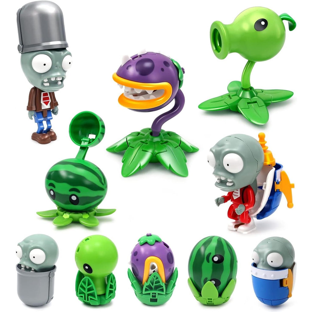 Set 5 Figuras Transformables de Plantas vs Zombies