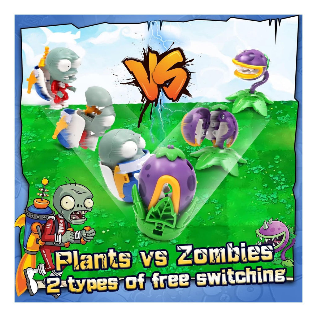 Set 5 Figuras Transformables de Plantas vs Zombies