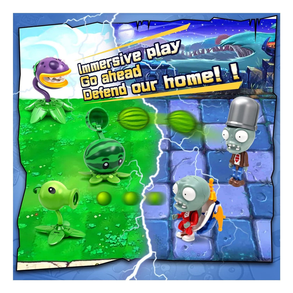 Set 5 Figuras Transformables de Plantas vs Zombies