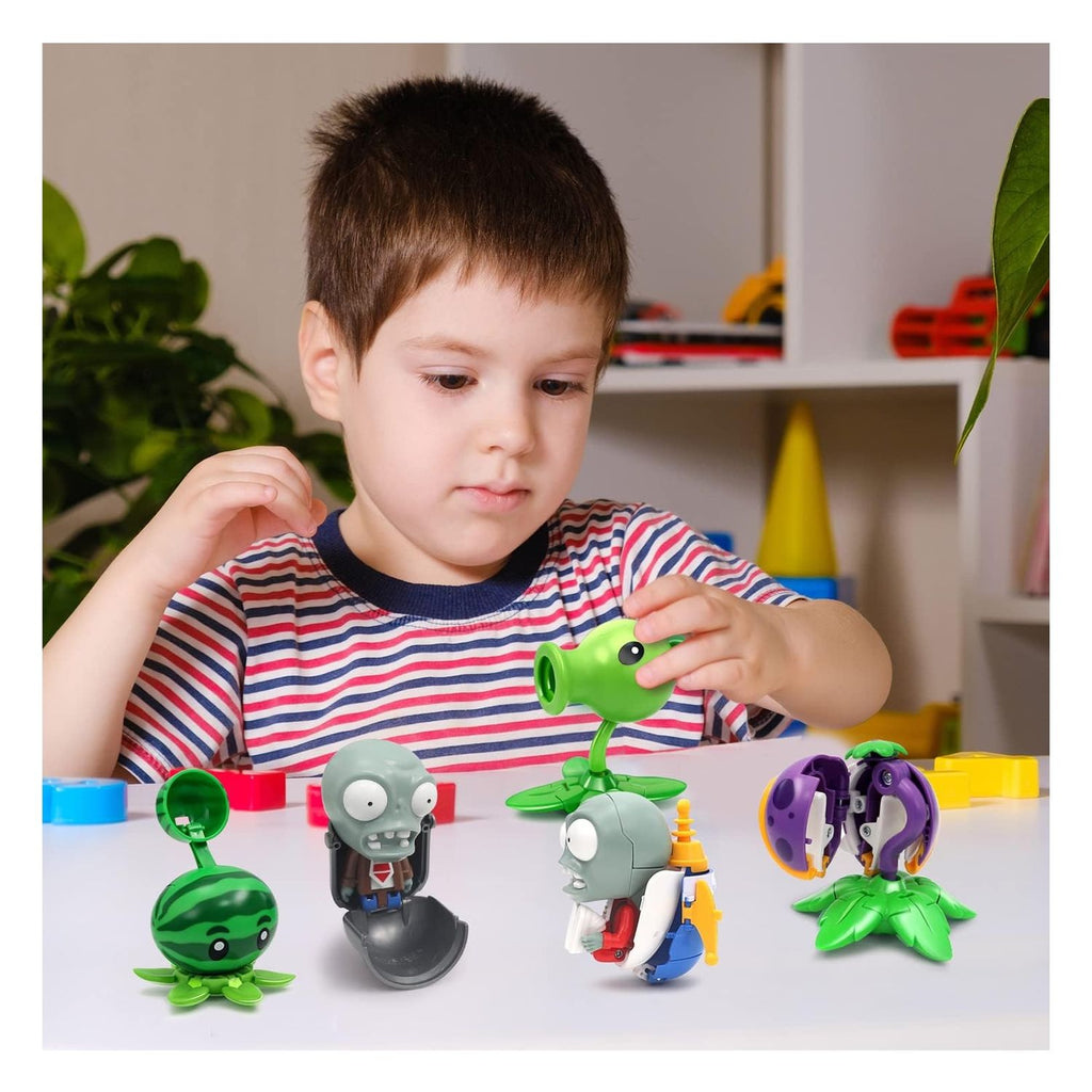 Set 5 Figuras Transformables de Plantas vs Zombies