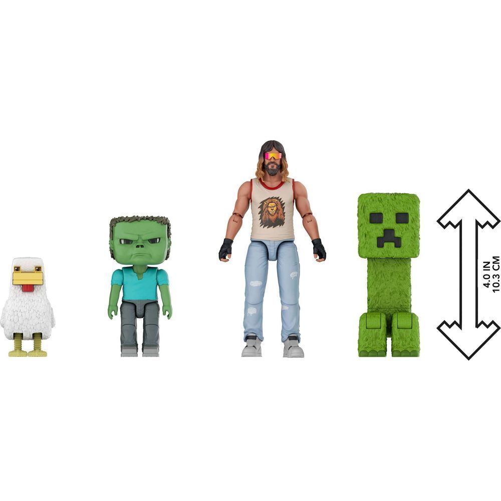 Set 4 Figuras Story Pack La Pelicula Garret Creeper Zombie Pollo
