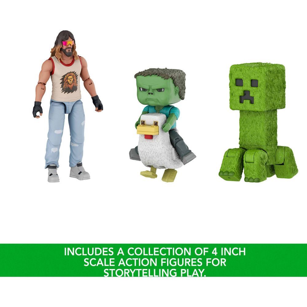 Set 4 Figuras Story Pack La Pelicula Garret Creeper Zombie Pollo