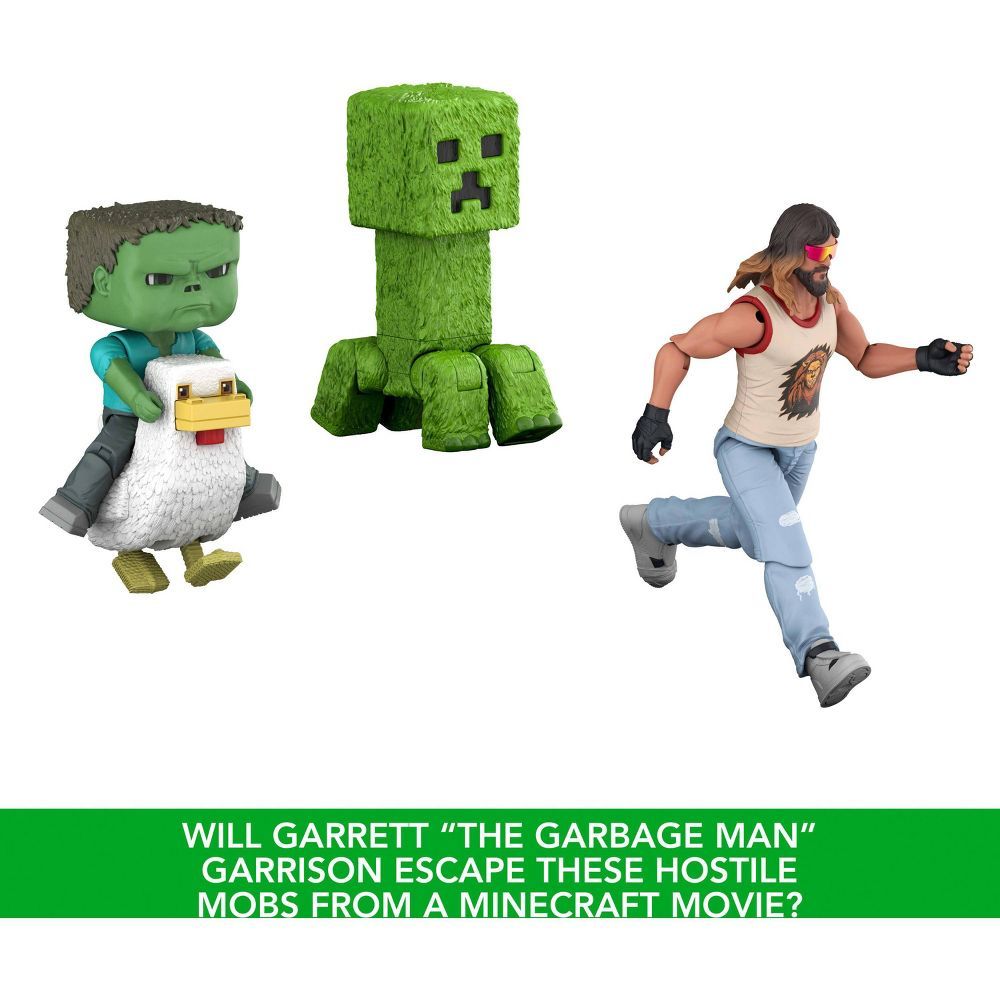 Set 4 Figuras Story Pack La Pelicula Garret Creeper Zombie Pollo