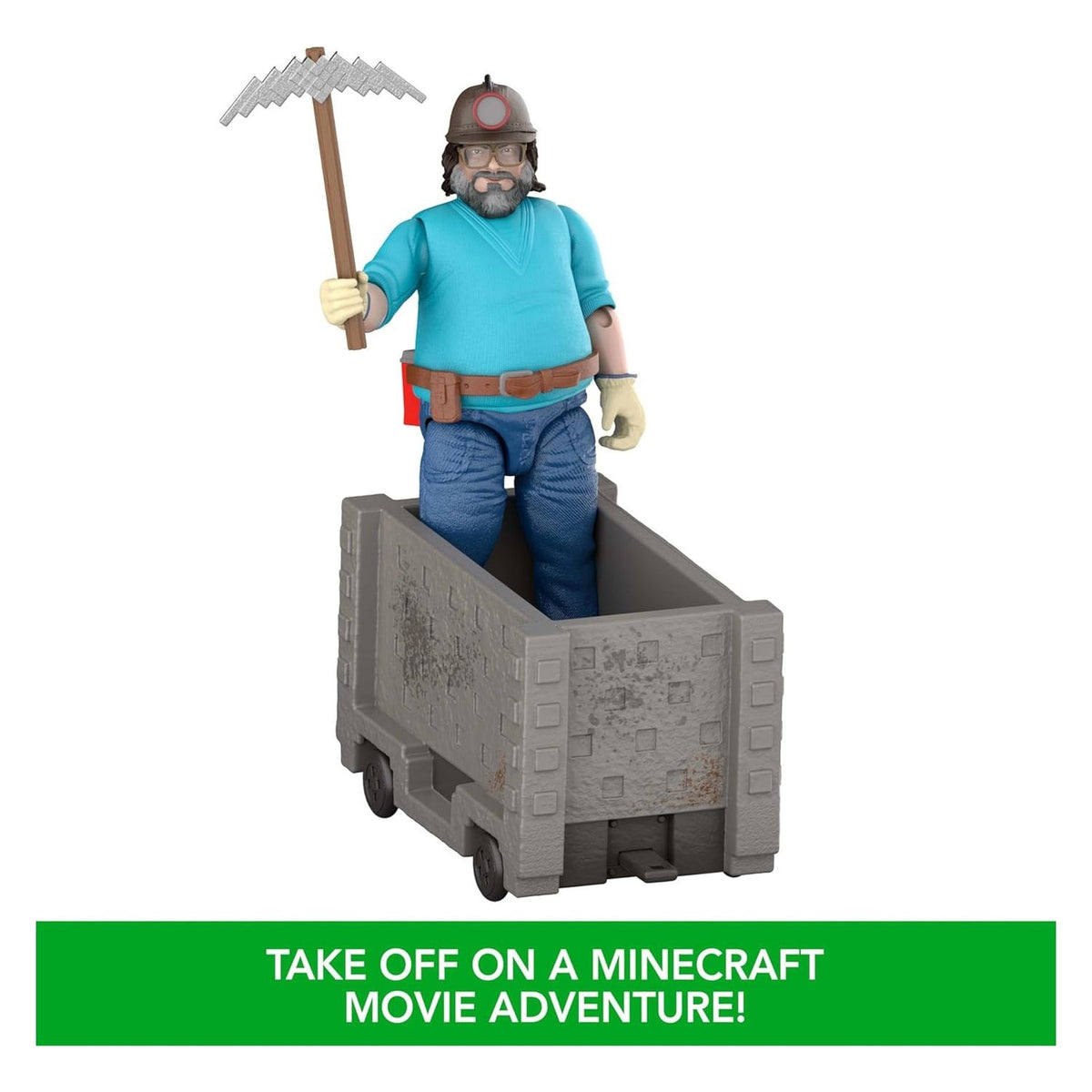 Minecraft La Pelicula Set 2 Figura Steve & Carro Minero
