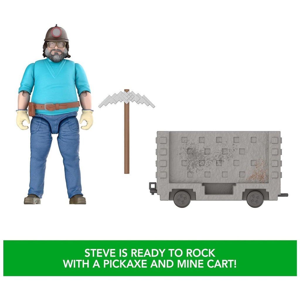 Minecraft La Pelicula Set 2 Figura Steve & Carro Minero