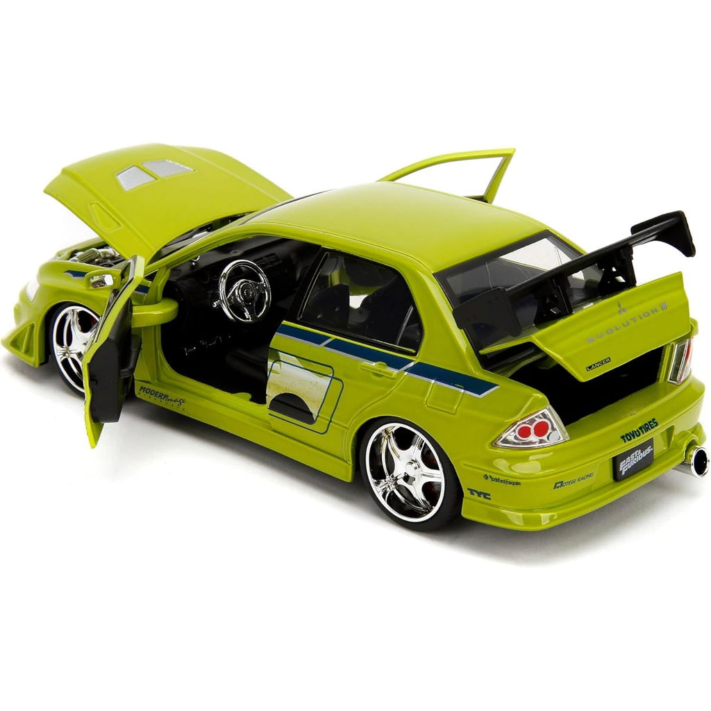 Auto Escala de Metal 1-24 Mitsubishi Lancer Evolution VII Brian Rapidos y Furiosos