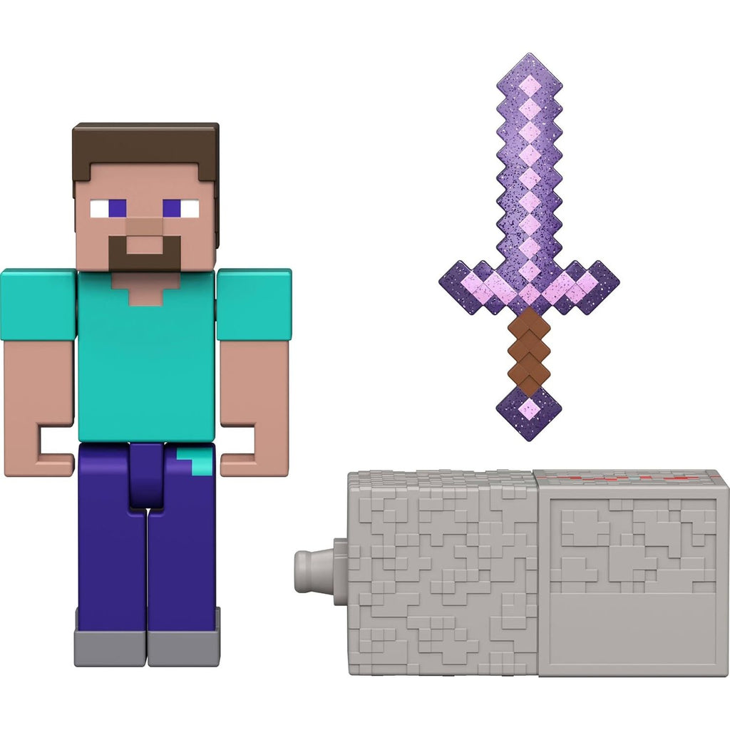 Steve con Accesorio y Pieza de Construcción Redstone
