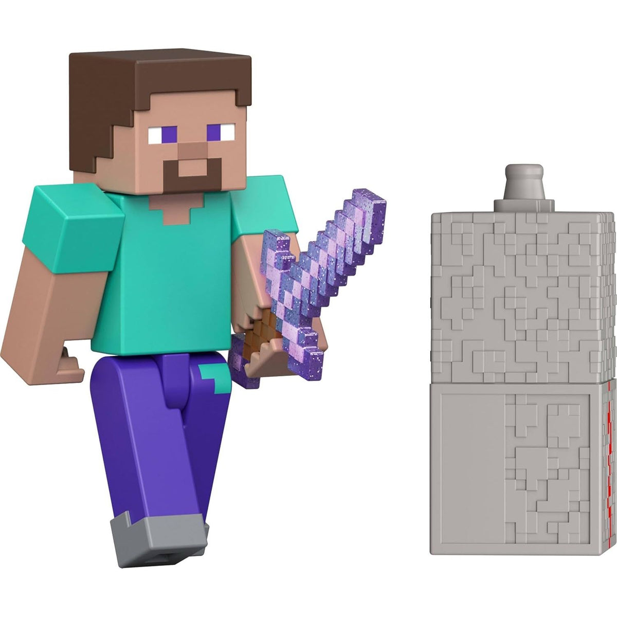 Steve con Accesorio y Pieza de Construcción Redstone
