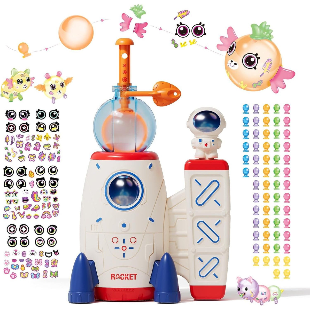 Kit de manualidades Cohete espacial con bomba infla globos adhesivos creativos