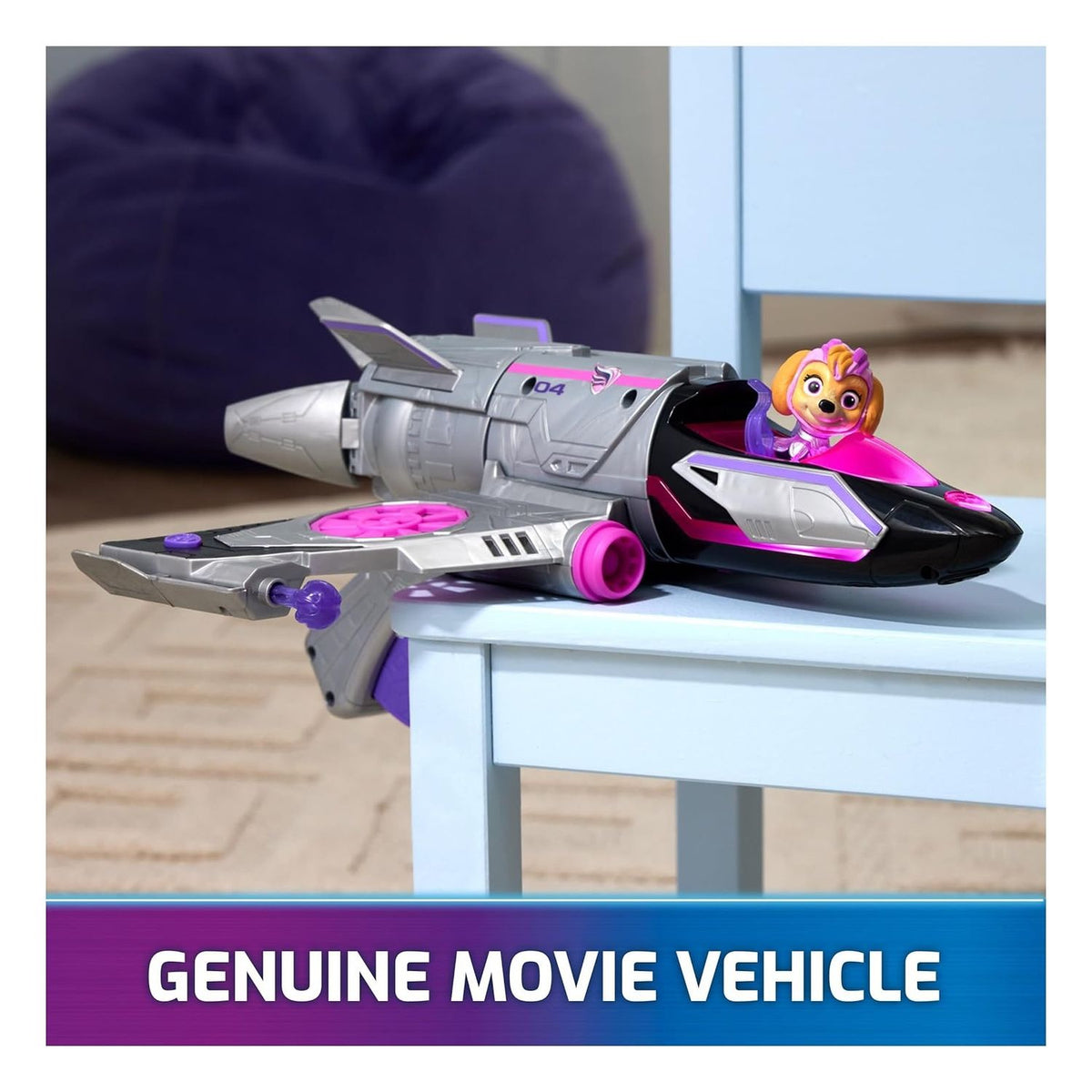 Paw Patrol Jet Rescate Transformable Skye Luces y Sonidos Lanza Proyectiles