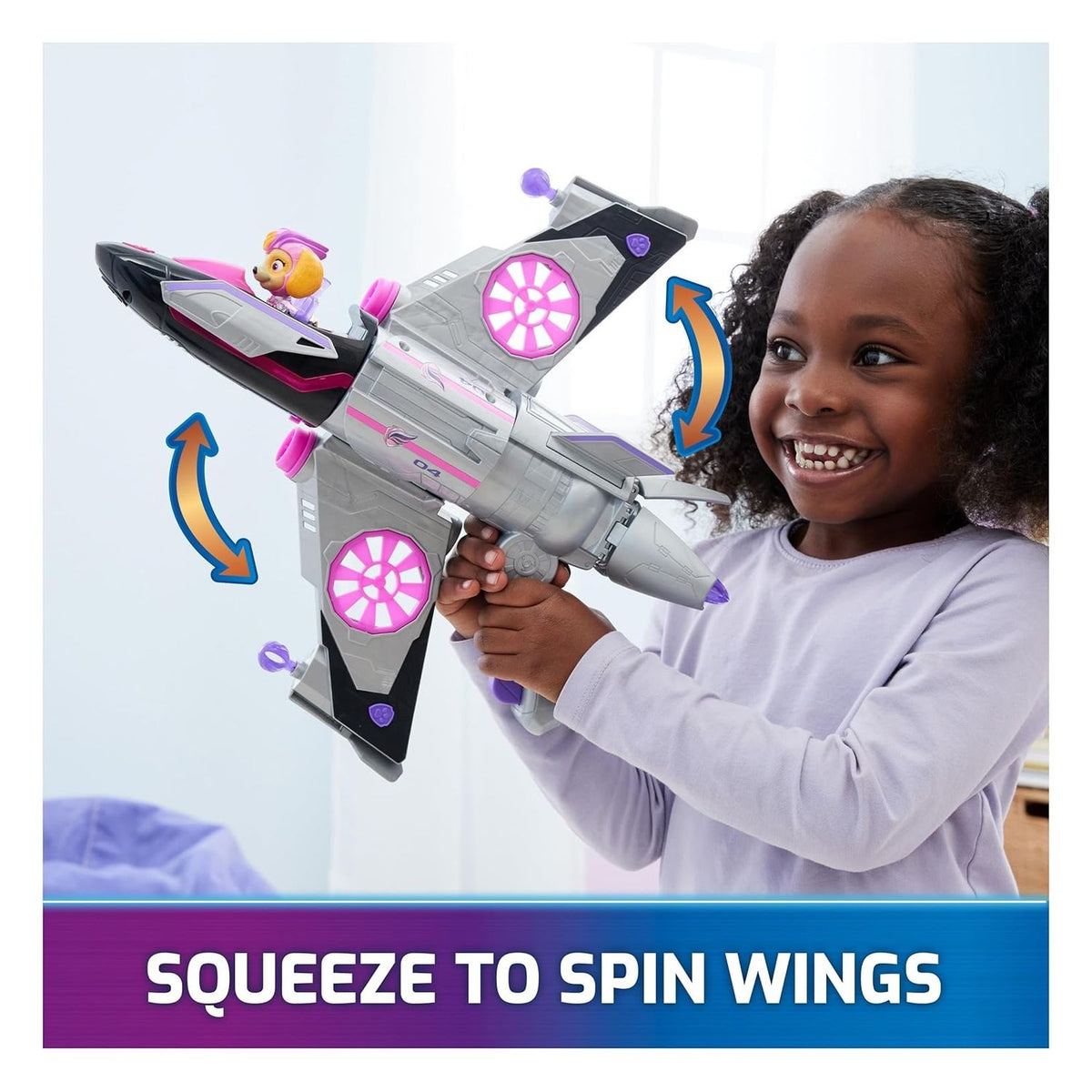 Paw Patrol Jet Rescate Transformable Skye Luces y Sonidos Lanza Proyectiles