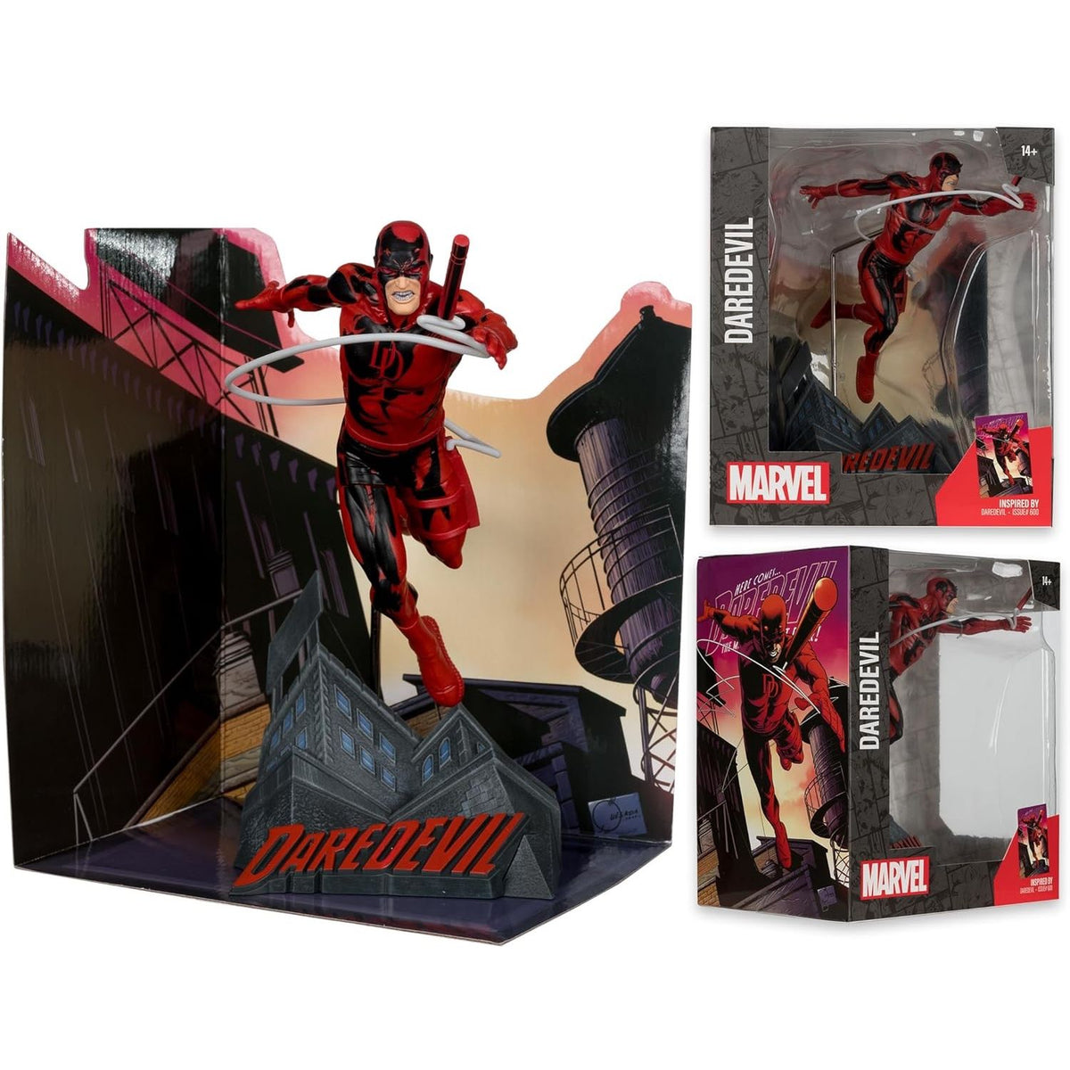 Daredevil 600 Escala 1-10 Estatua Escenario Marvel Comics 20cm
