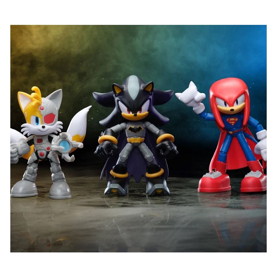 3 Pack DC x Sonic Batman Shadow Superman Knuckless Cyborg Tails