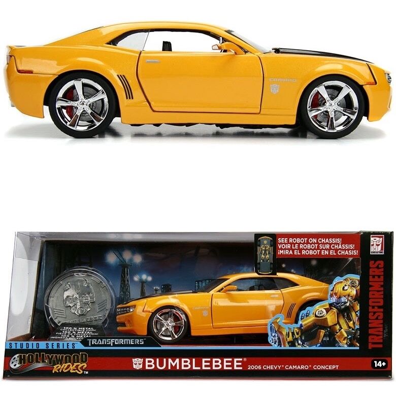 Auto Escala de Metal 1-24 Transformers 1:24 Bumblebee 2006 Chevy Camaro