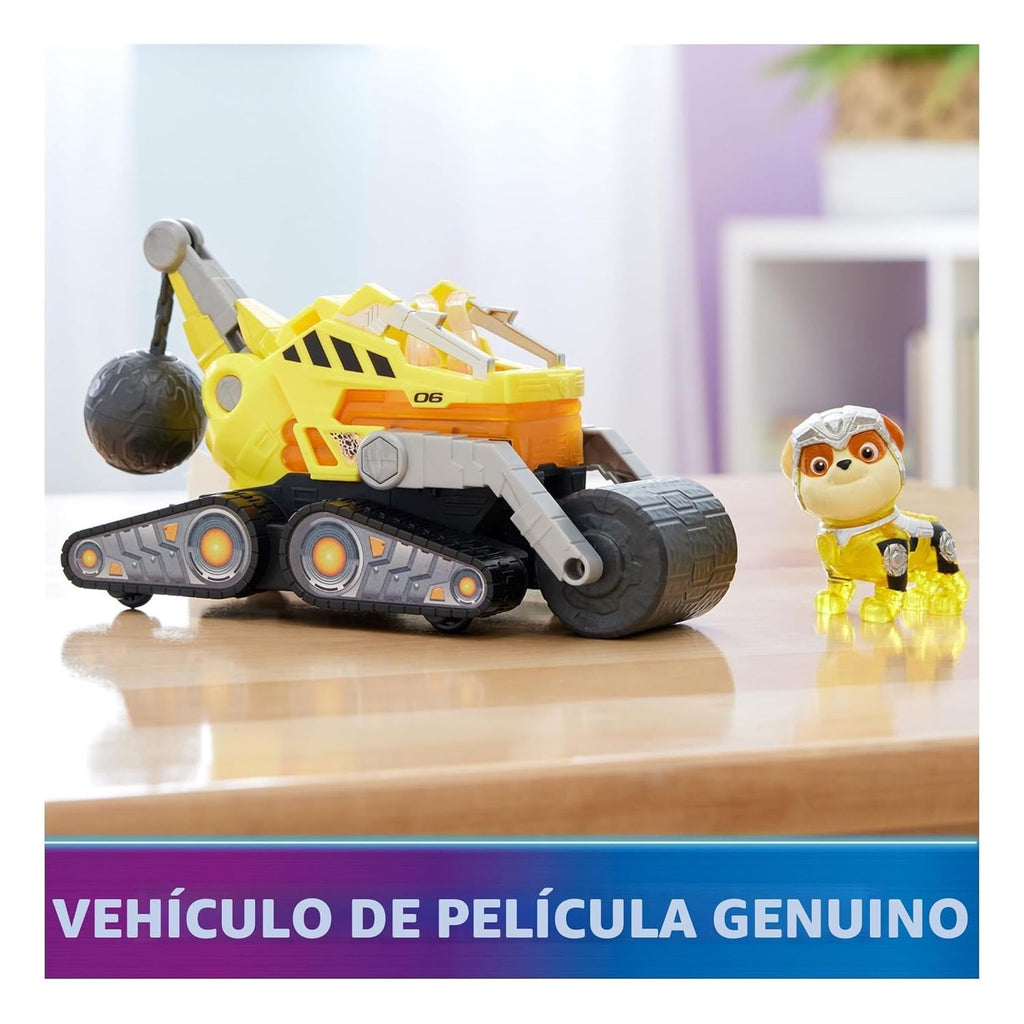 Paw Patrol The Mighty Movie camión de construcción Rubble Luces y Sonidos