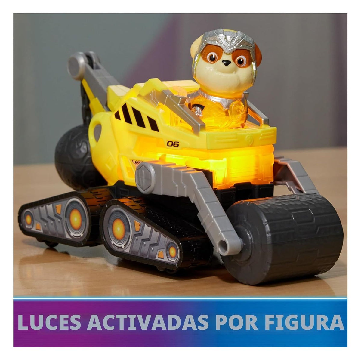 Paw Patrol The Mighty Movie camión de construcción Rubble Luces y Sonidos