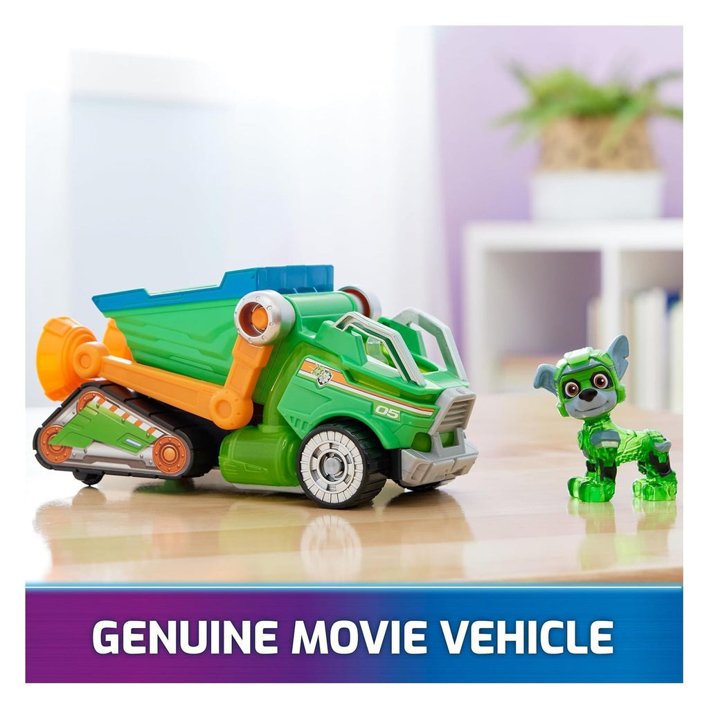 Paw Patrol The Mighty Movie camión reciclador Rocky Luces y Sonidos