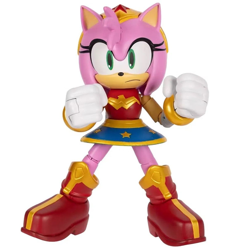 4 Pack DC x Sonic Batman Shadow Superman Knuckless Cyborg Tails Amy Mujer Maravilla