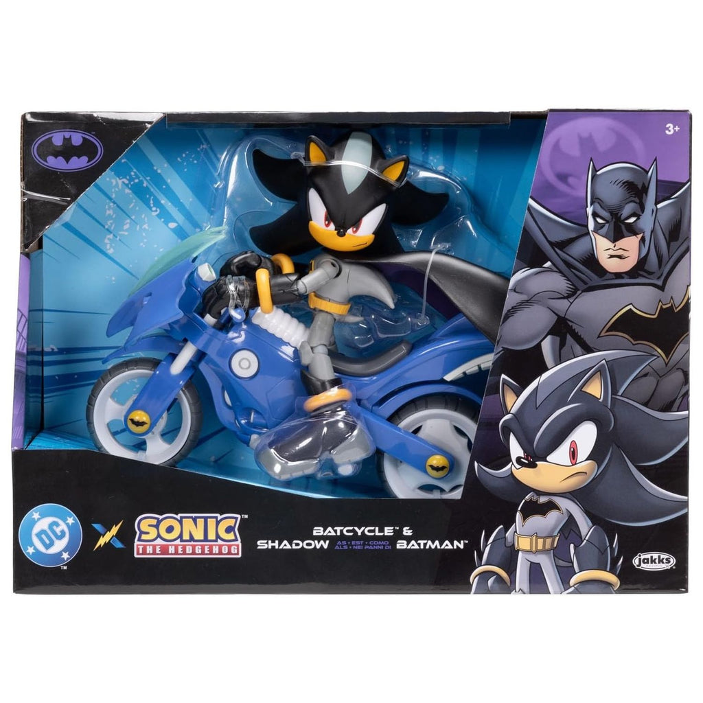 Figura DC x Sonic the Hedgehog 3 Shadow Batman con Motocicleta
