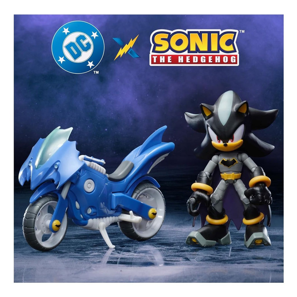 Figura DC x Sonic the Hedgehog 3 Shadow Batman con Motocicleta