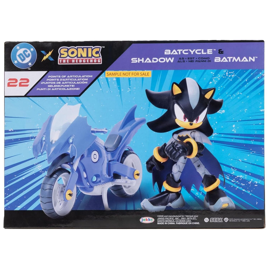 Figura DC x Sonic the Hedgehog 3 Shadow Batman con Motocicleta