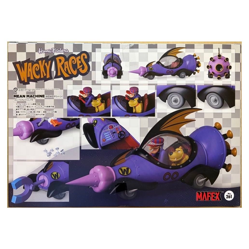 Auto Escala 1-24 Mean Machine Wacky Race Pierre y Patan Mafex Autos Locos 24cm