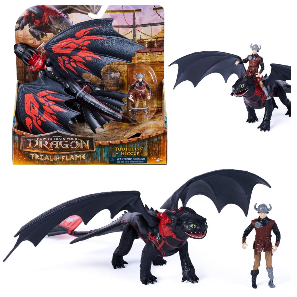 Figura de Accion Chimuelo Rojo e Hipo Vikingo Como entrenar a tu dragon