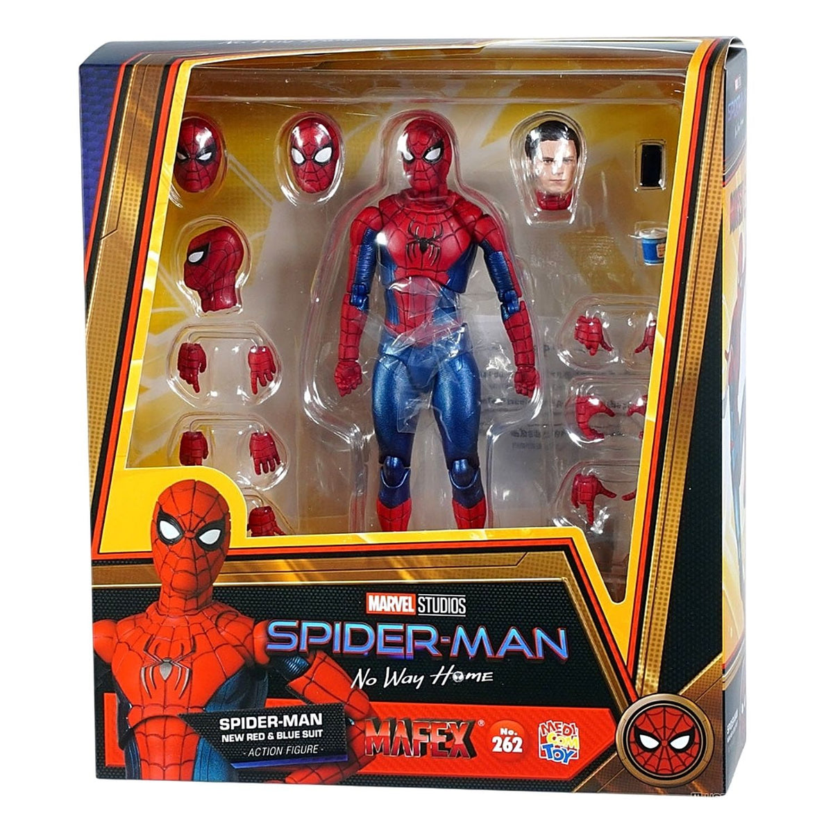 Figura Spiderman No Way Home MAFEX 262 Spider-Man New Red & Blue Suit