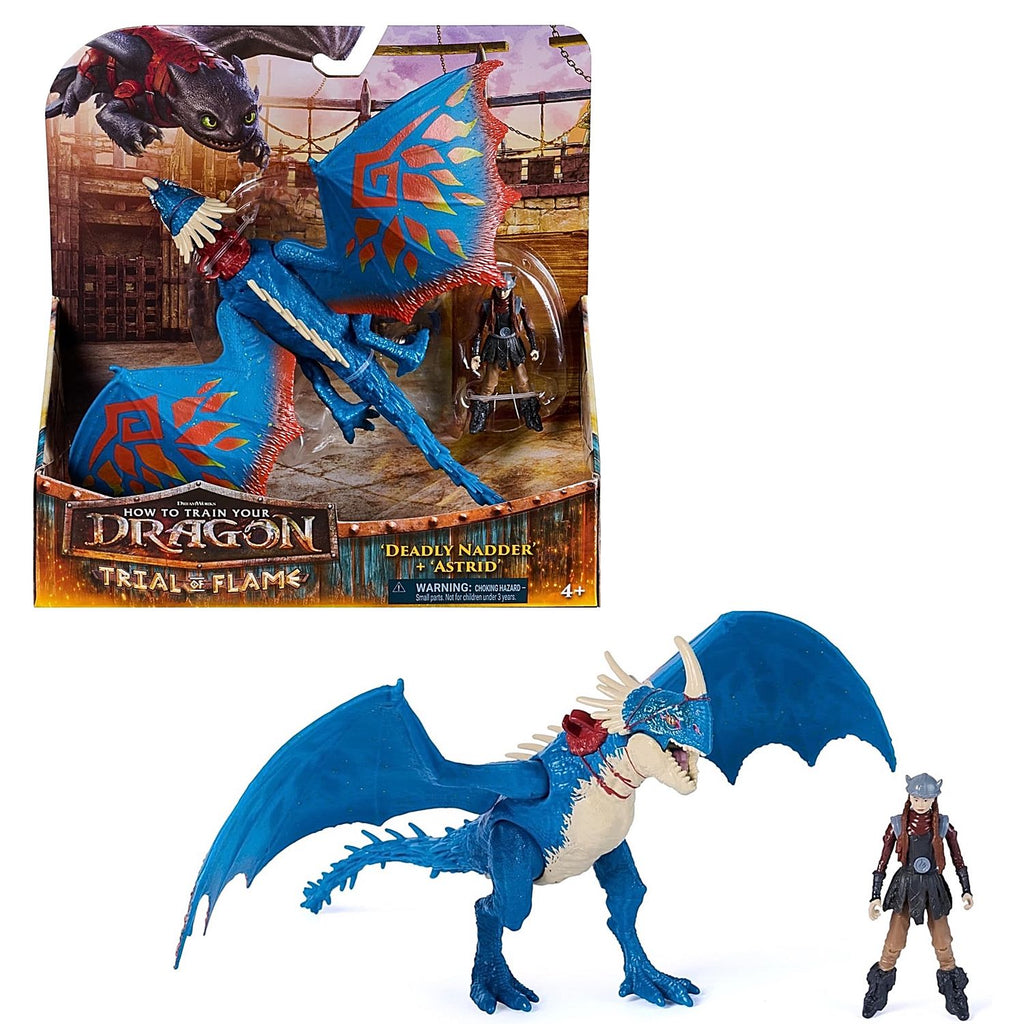 Figura Deadly Nadder & Astrid Vikingo Como entrenar a tu dragon Tormenta Chimuelo