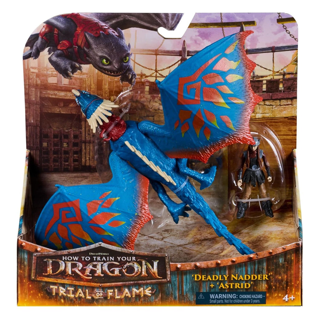 Figura Deadly Nadder & Astrid Vikingo Como entrenar a tu dragon Tormenta Chimuelo