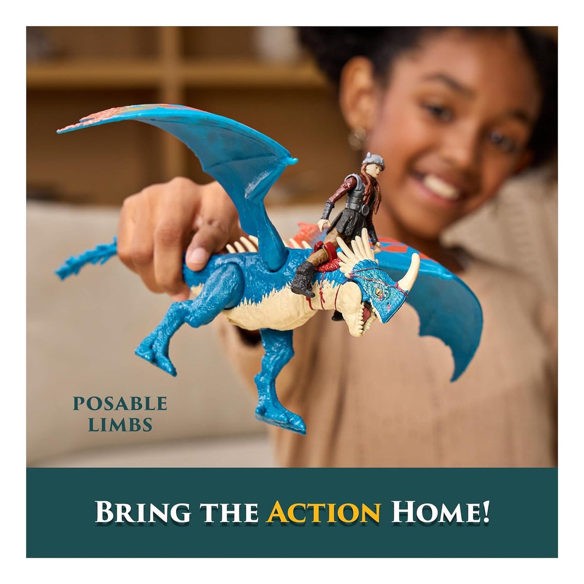 Figura Deadly Nadder & Astrid Vikingo Como entrenar a tu dragon Tormenta Chimuelo