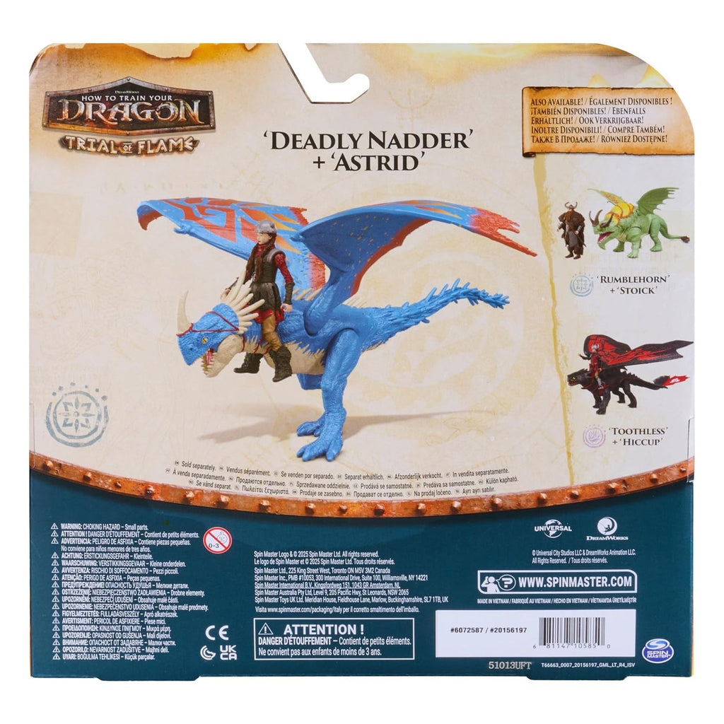 Figura Deadly Nadder & Astrid Vikingo Como entrenar a tu dragon Tormenta Chimuelo