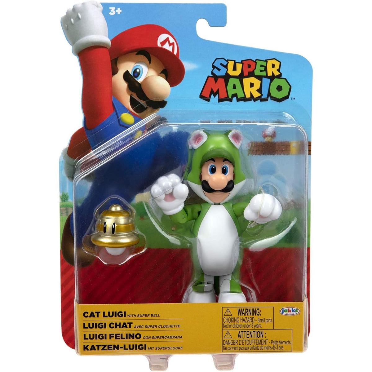 Figura Super Mario Bros Galaxy World of Nintendo Cat Luigi 10cm