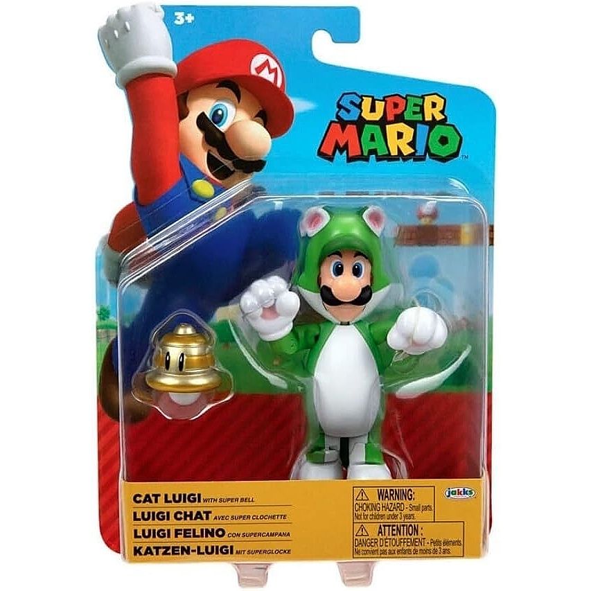 Figura Super Mario Bros Galaxy World of Nintendo Cat Luigi 10cm