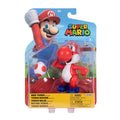 Figura Super Mario Bros Galaxy World of Nintendo Yoshi Rojo with Egg Red 10cm Exclusivo