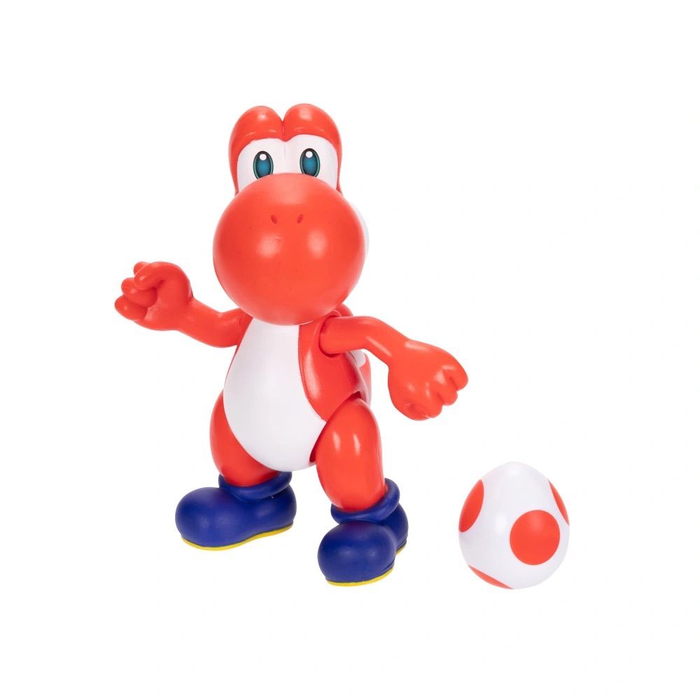 Figura Super Mario Bros Galaxy World of Nintendo Yoshi Rojo with Egg Red 10cm Exclusivo