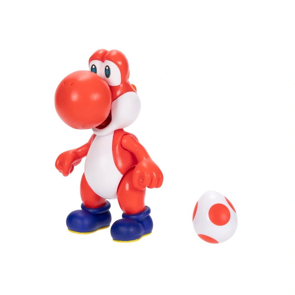 Figura Super Mario Bros Galaxy World of Nintendo Yoshi Rojo with Egg Red 10cm Exclusivo