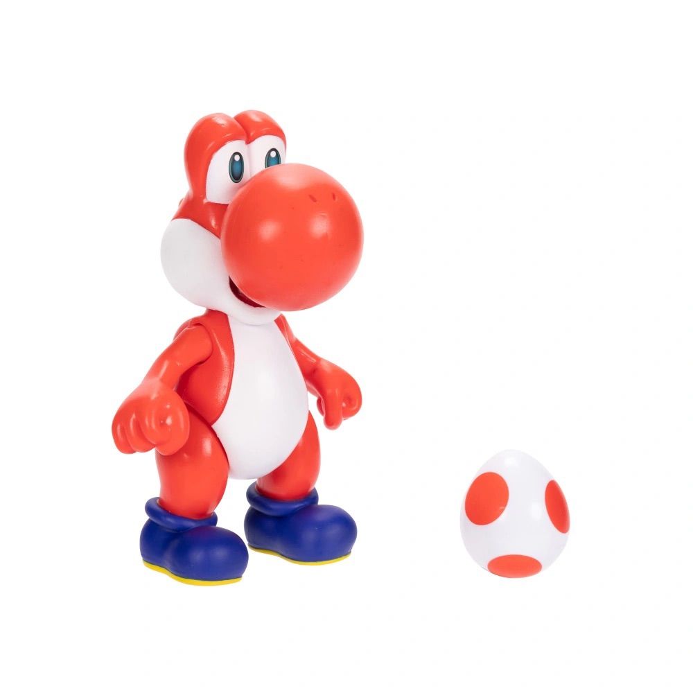 Figura Super Mario Bros Galaxy World of Nintendo Yoshi Rojo with Egg Red 10cm Exclusivo