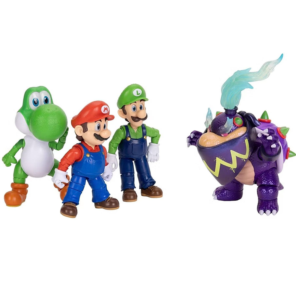 Set 4 Figuras Super Mario Bros Galaxy Movie Yoshi Bowser Jr & Luigi Exclusivo