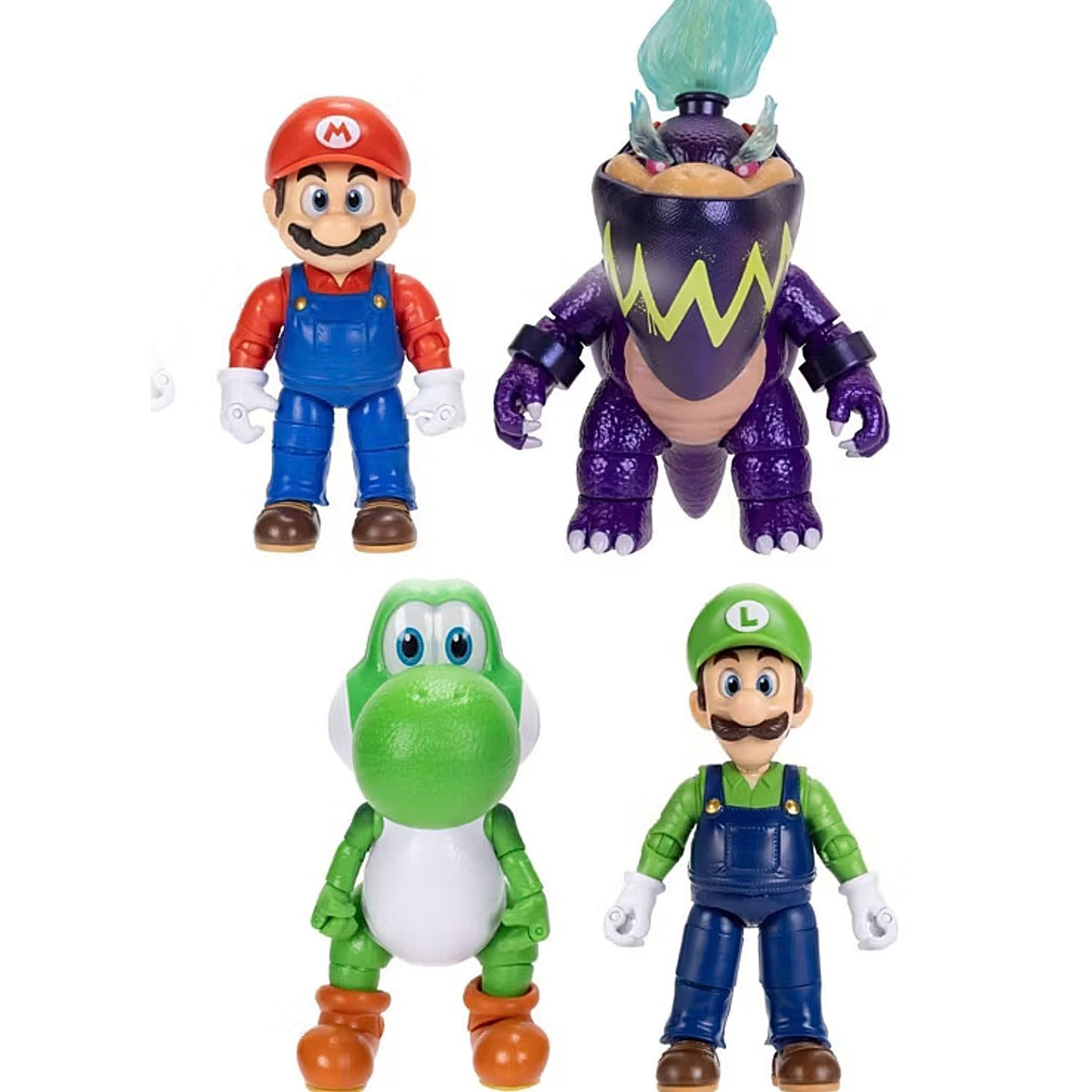 Set 4 Figuras Super Mario Bros Galaxy Movie Yoshi Bowser Jr & Luigi Exclusivo