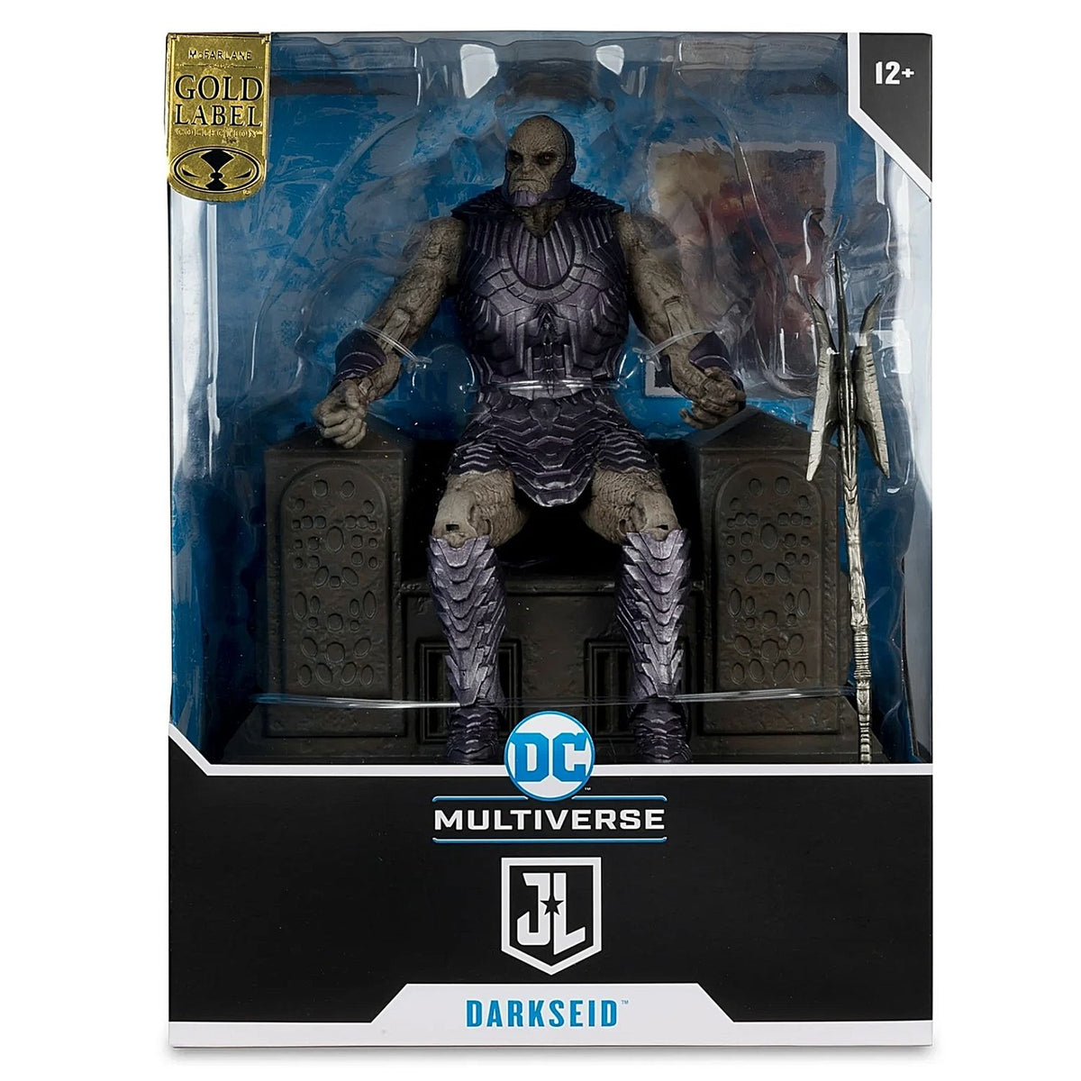 DC Justice League Darkseid con Armadura y Trono Gold Label Mcfarlane