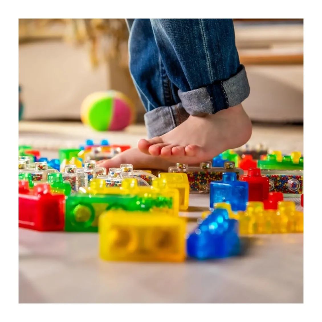 Jelly Blox Mini Tractor Bloques de Construcción Sensorial Squisihy Estirables 12 Piezas
