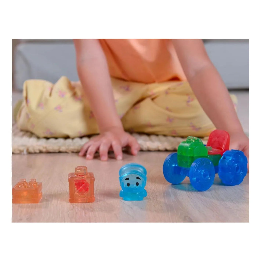 Jelly Blox Mini Tractor Bloques de Construcción Sensorial Squisihy Estirables 12 Piezas