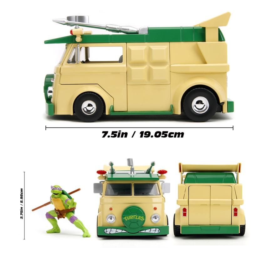 Auto a Escala 1-24 TMNT Tortugas Ninja Hollywood Rides Donatello & Party Wagon