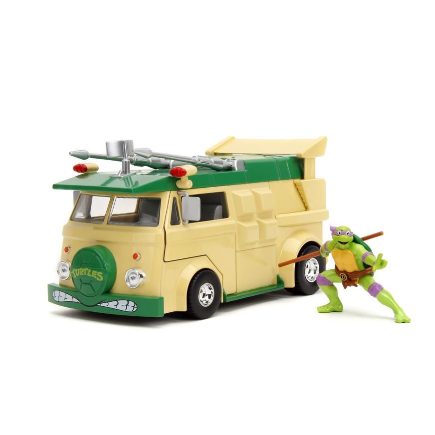 Auto a Escala 1-24 TMNT Tortugas Ninja Hollywood Rides Donatello & Party Wagon