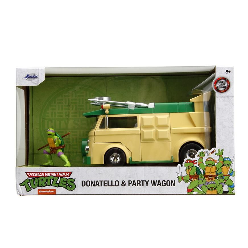 Auto a Escala 1-24 TMNT Tortugas Ninja Hollywood Rides Donatello & Party Wagon